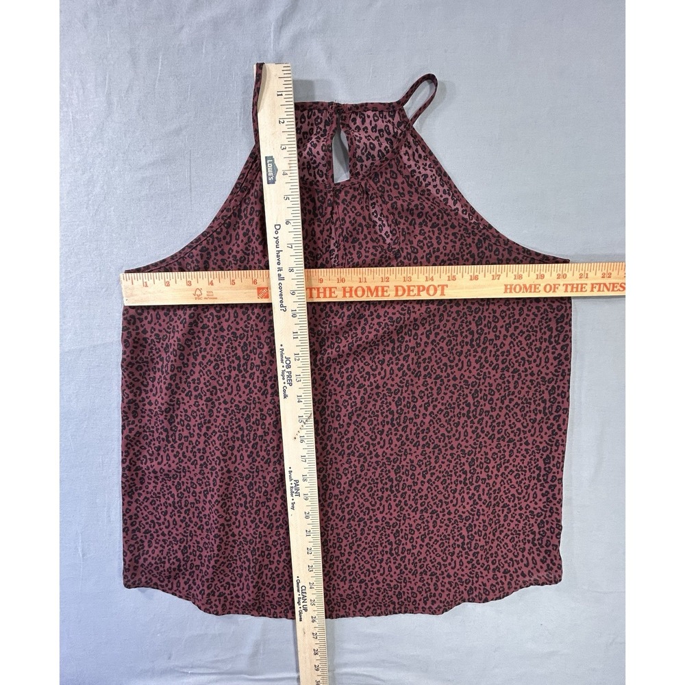 Boho Chic Night Out Glam Layering Burgundy Animal Print Camisole Women's Medium - Picture 7 of 7